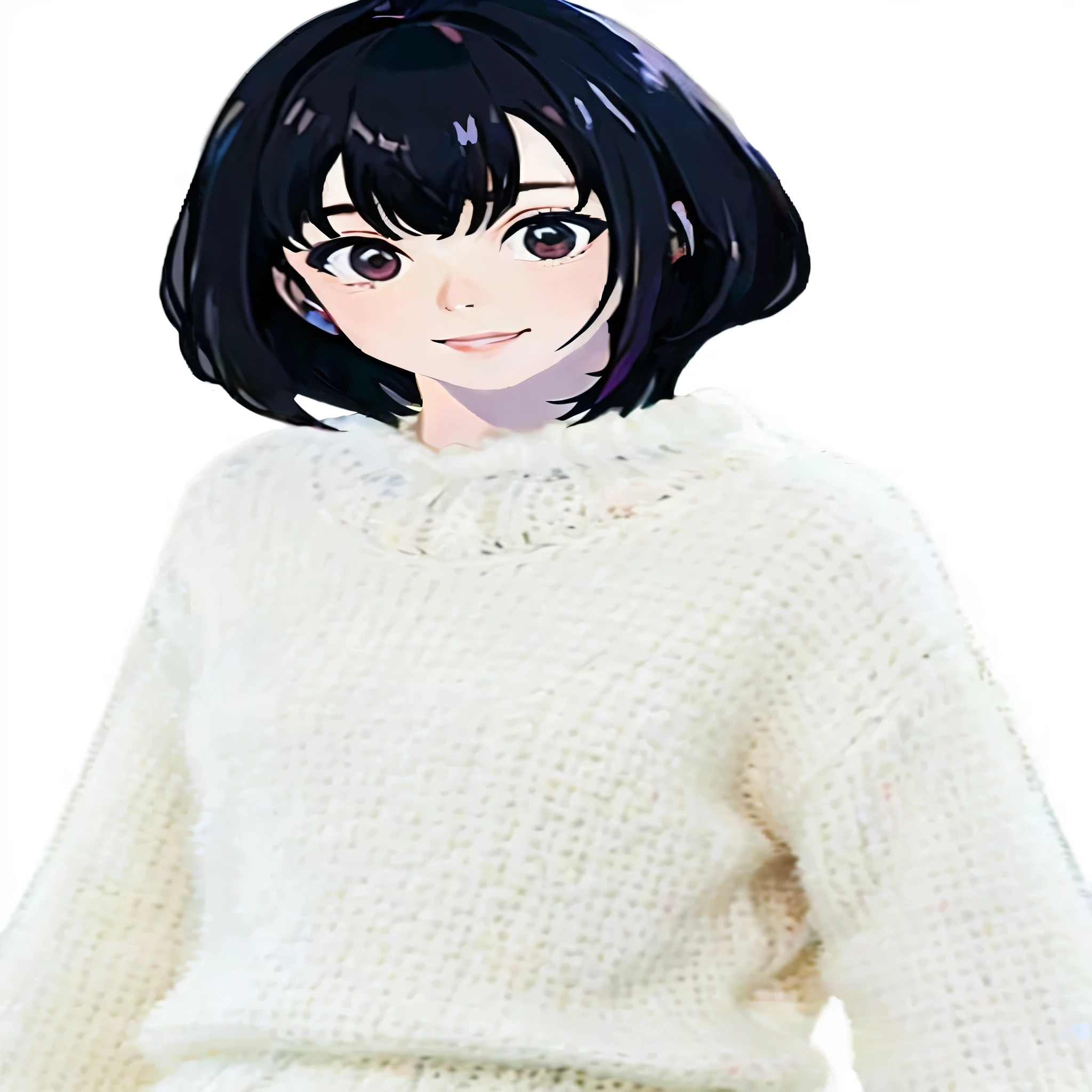 白いセーターと黒い髪と黒い目のan anime girl, Anime visuals of cute girls, made with anime painter studio, black haired girl wearing hoodie, anime visual of a young woman, Girl with black hair, an anime girl, Anime Character, Smooth Anime CG Art, anime portrait of shiina ringo, female Anime Character, High quality anime art style