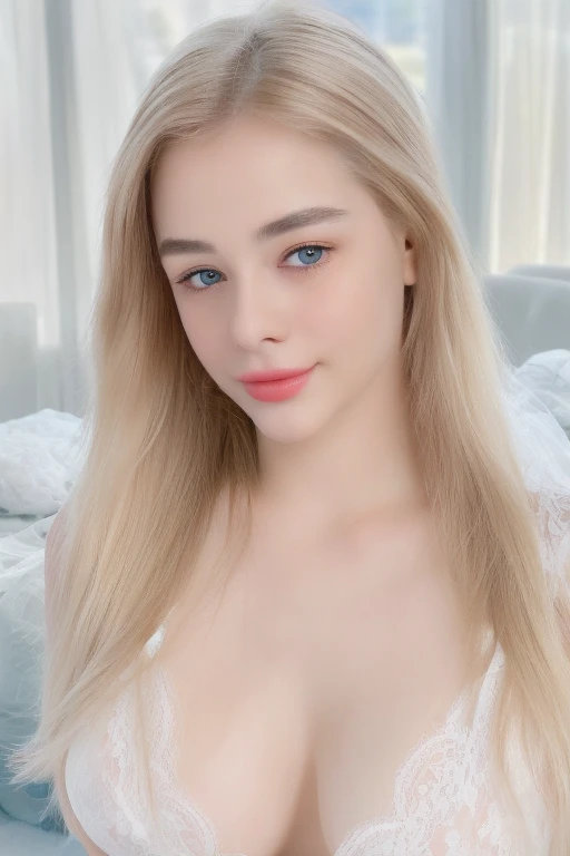 RAW,, Nikon Z 85mm, award-winning glamor photography, ((best quality)), ((masterpiece)), ((realistic)), beautiful russian woman, white lace dress, white skin, 18 years old, (long blonde hair),smile, hazel eyes, perky huge breasts, sitting in the bed, eiffel tower in the background, ((huge breasts)), innocent, intricate details, highly detailed, sharp focus, professional, 4k, divine rays, hand model, stunning blue eyes, small, delicate, innocent, high resolution, detailed facial features, high detail, sharp focus, soft , aesthetic, extremely detailed, photo_\(ultra\), photorealistic, realistic, post-processing, maximum detail, roughness, real life, ultra-realistic, photorealism, photography, 8k uhd, photography, SEMHOUETTE light, russian face