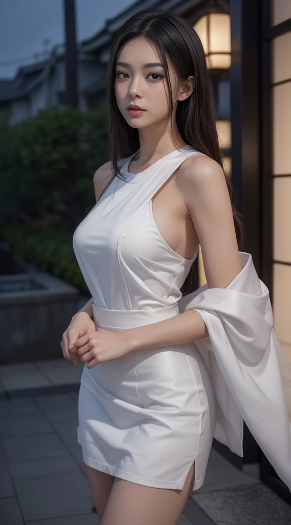 ultra-detail, high-res, ultra-detailed, bestquality, Marvel, 最高品質,Unified 8K Wallpapers, Cinematic lighting, Fully body image，Miss Asia，Japanese beauty model()，High class and elegant clothes，short skirt, Open shoulders, side open, Face cut, See-Through