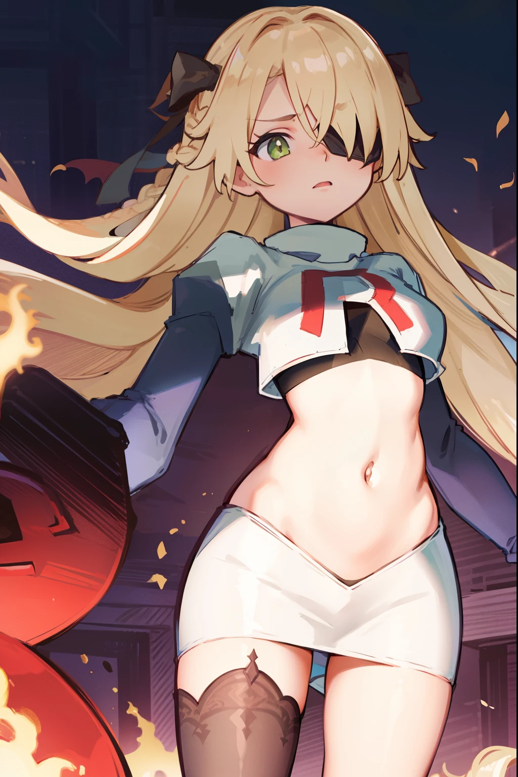 hoshino ruby, blonde hair, long hair, one side up, red eyes, mismatched pupils, star-shaped pupils, nsfw, large breasts, nipple, naked, nude, sea, Highway, flooded, running, Building FIRE, Heavy snowfall, Peeing, lactation, projectile lactation