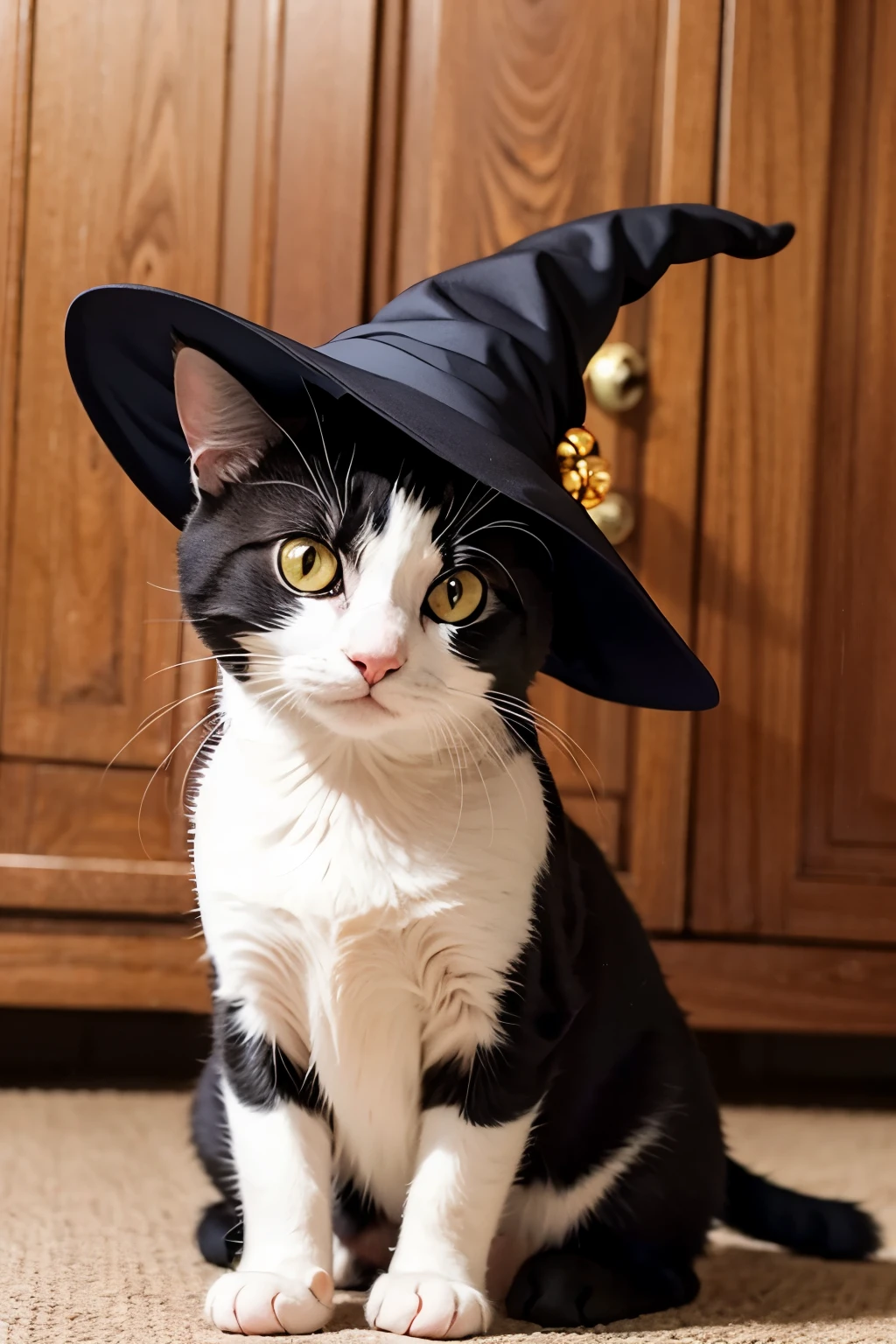 Cat in a witch's hat