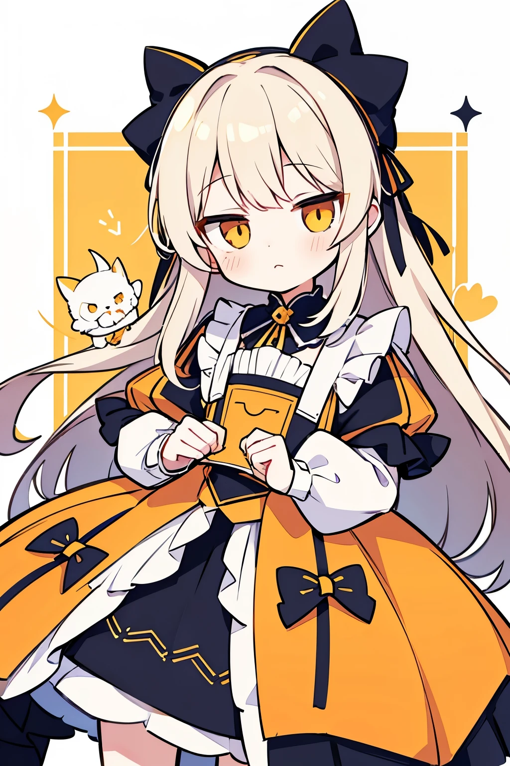 1 persons、girl with、Wonderland、color palettes(amarelo、blanche、orange colors)、Princess、kawaii、unclear、high-level image quality