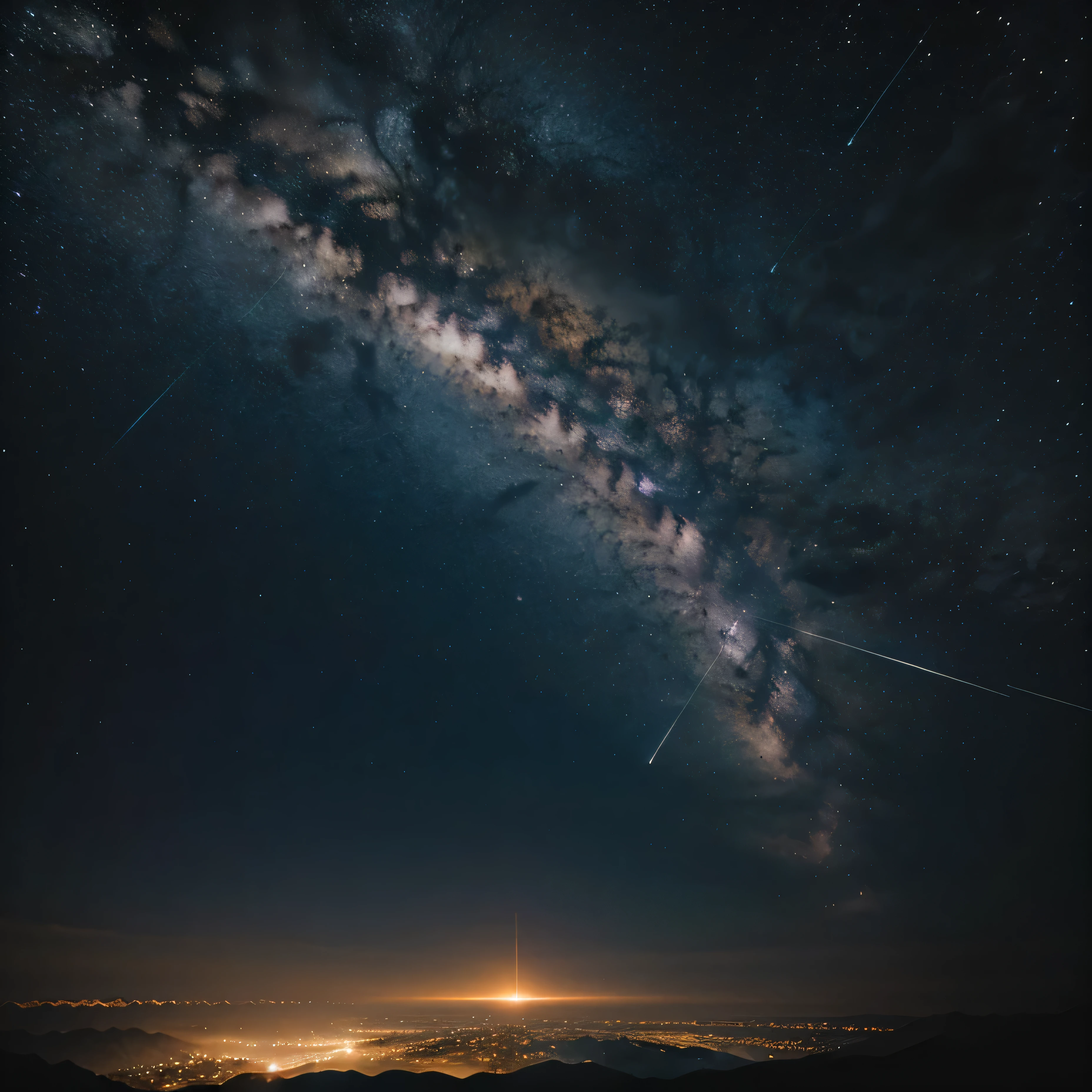 image Meteor tearing the sky, muita energia, cosmic sky, agitando energia, muito brilho, alta qualidade