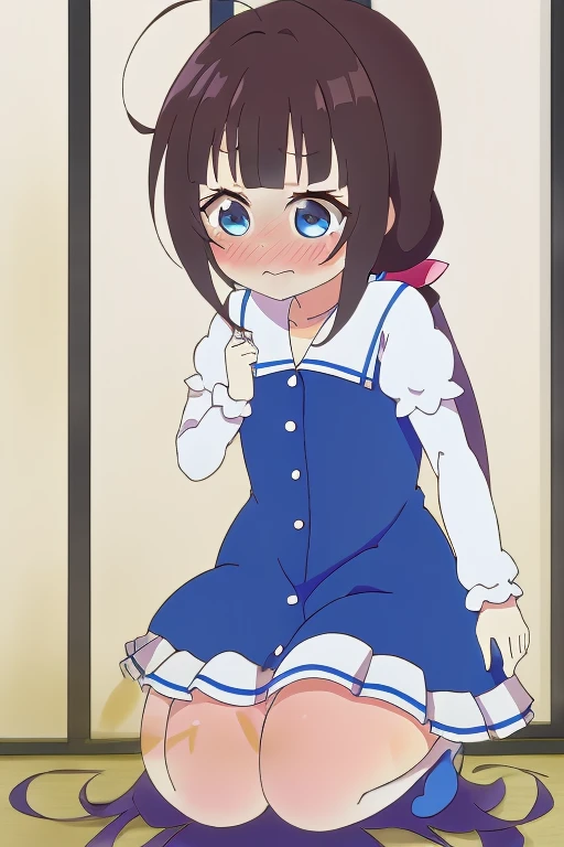 Hinatsuru Love, White beret, 8K, masutepiece, absurderes, Anime, screen cap,women stink,Attack with a fart,((tome&#39;Small movements)),blush, Shy,Seiza