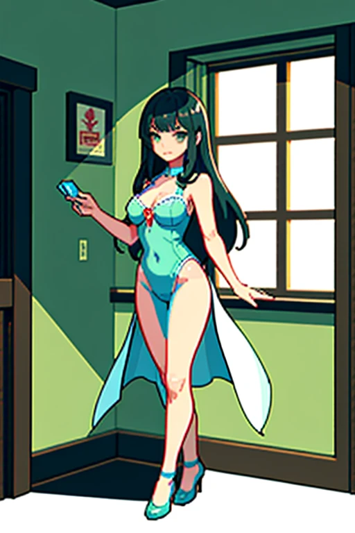 (masterpiece, top quality, best quality), pixel,pixel art,1girl,full body, white lingerie
