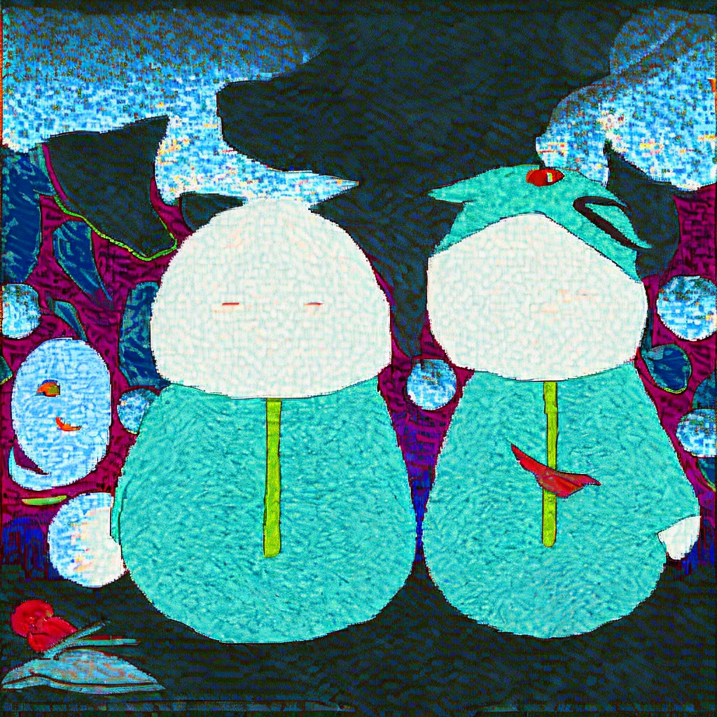 (Top image quality),(Cartoonist Demon Monster), Chikawa, 独奏,, Monster Face, Dynamic Body, full body Butters Stotch,snowscape、snowman、gun、snowball fight
