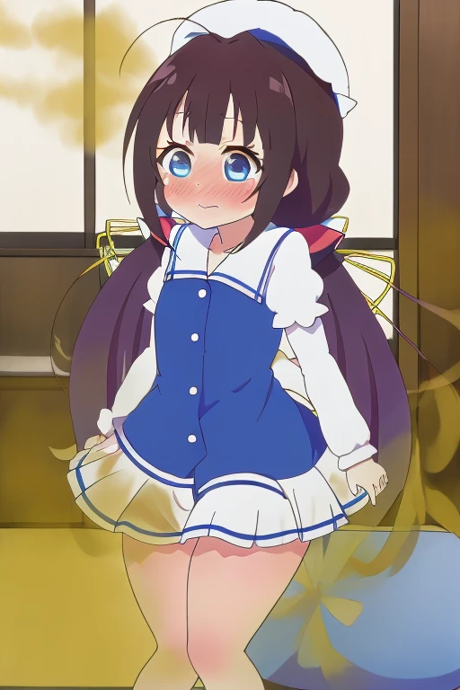 Hinatsuru Love, White beret, 8K, masutepiece, absurderes, Anime, screen cap,women stink,Attack with a fart,((tome'Small movements)),blush, Shy