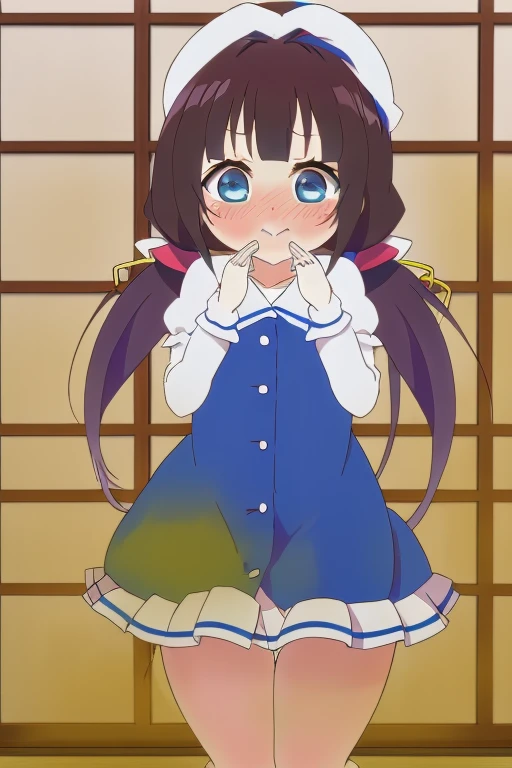 Hinatsuru Love, White beret, 8K, masutepiece, absurderes, Anime, screen cap,women stink,Attack with a fart,((tome'Small movements)),blush, Shy