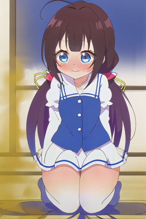 Hinatsuru Love, White beret, 8K, masutepiece, absurderes, Anime, screen cap,women stink,Attack with a fart,((tome'Small movements)),blush, Shy,Seiza