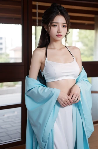 Hanfu,female student,Open your clothes,taking a shower,barechested