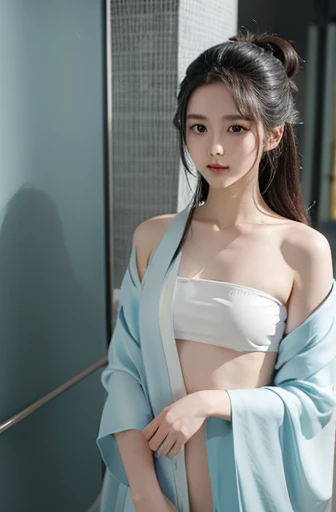 Hanfu,female student,Open your clothes,taking a shower,barechested