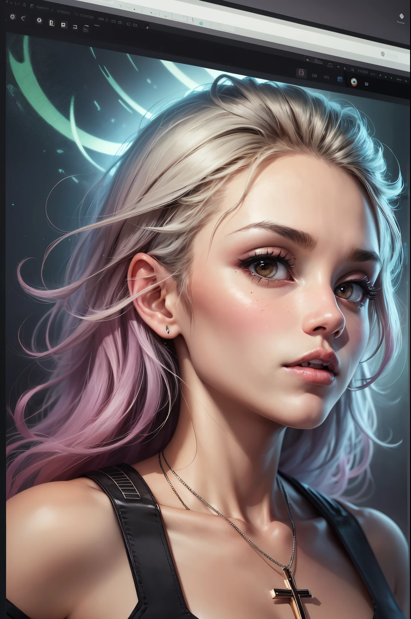 sacred cross,skull,vector,shirt design,(best quality,4k,8k,highres,masterpiece:1.2),ultra-detailed,realistic,physically-based rendering,professional,dark atmosphere,vivid colors,sharp focus,portraits --auto --s2