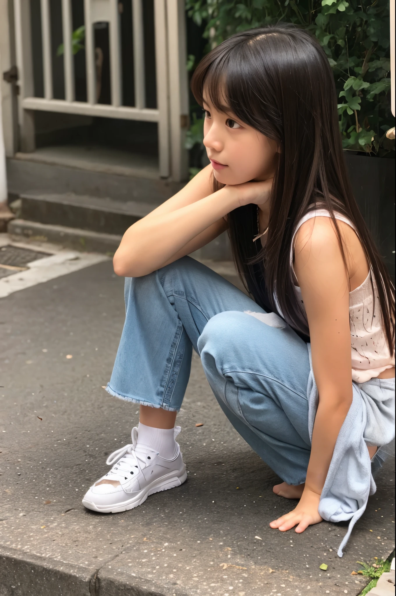 Girl pooping