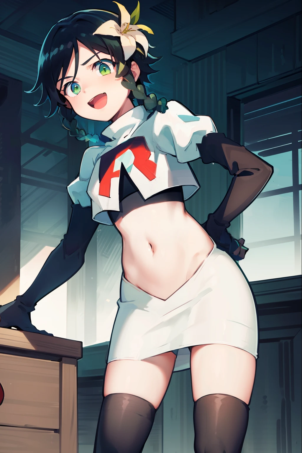 (The best quality,4k,High Resolutions),(realist:1.37),Shy and blushing,sexy,monkeys on the ground,wet transparent uniform,Black lingerie,shorts,Long black stockings,wet,soggy,open legs,water,(Photo ),
(whole body,anime),(vivid colors),(Soft lighting)