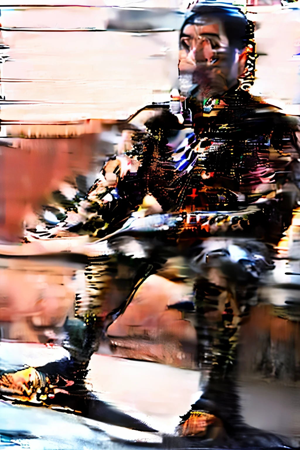 ((best quality)), ((masterpiece)), (detailed), perfect face young Asian males handsome naked wearing black socks on Japanese street meanwhile. being possessed by a spirit meanwhile opening his mouth with white eyes camera angles feet with
