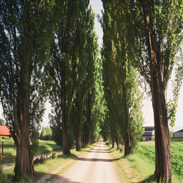 there is a dirt road that has a bunch of Trees on both sides, Photo 3 5mm, green alley, road between tall Trees, linden Trees, Allendaho of Avila Pinewood, large Trees, country road, Trees. Wide View, 2 5mm portra, 3 5 mm photo, 35 mm photo, 35mm photo, Man back view、Faraway view