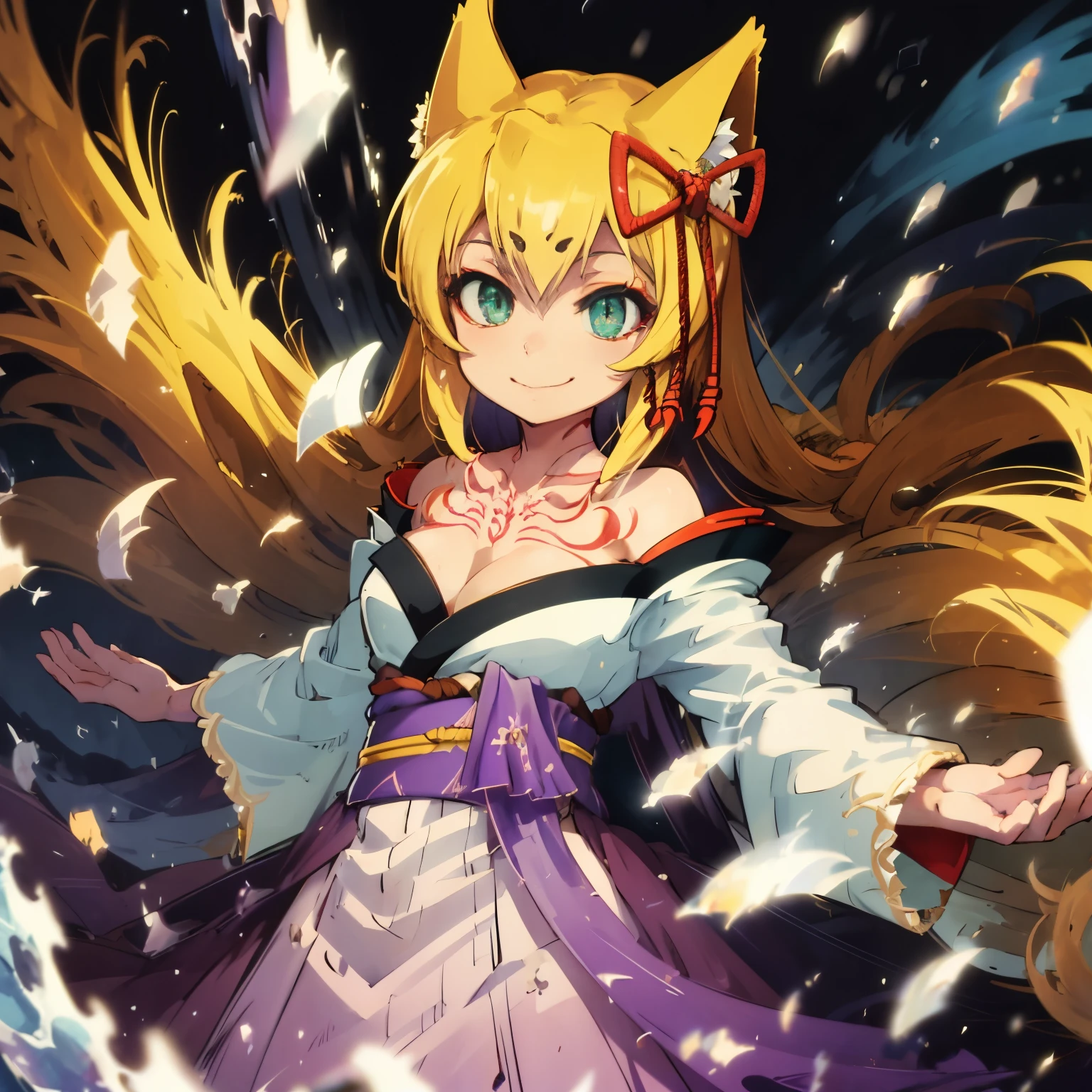 Tamamo-no-Mae, tamamomgq, elegant dress, pretty girl, cute girl, beautiful girl, 1girl, long intricate hair, intricate dress, cute eyes, amazing beauty and incredible presence, dynamic pose, delicate face, beautiful eyes, confident facial expression, 8k high detail, very detailed, digital painting, concept art, Shinkai Makoto art style, clear picture, rural village, full-body portrait, masterpiece, super fine photo, best quality, 8K super high resolution, 2D anime