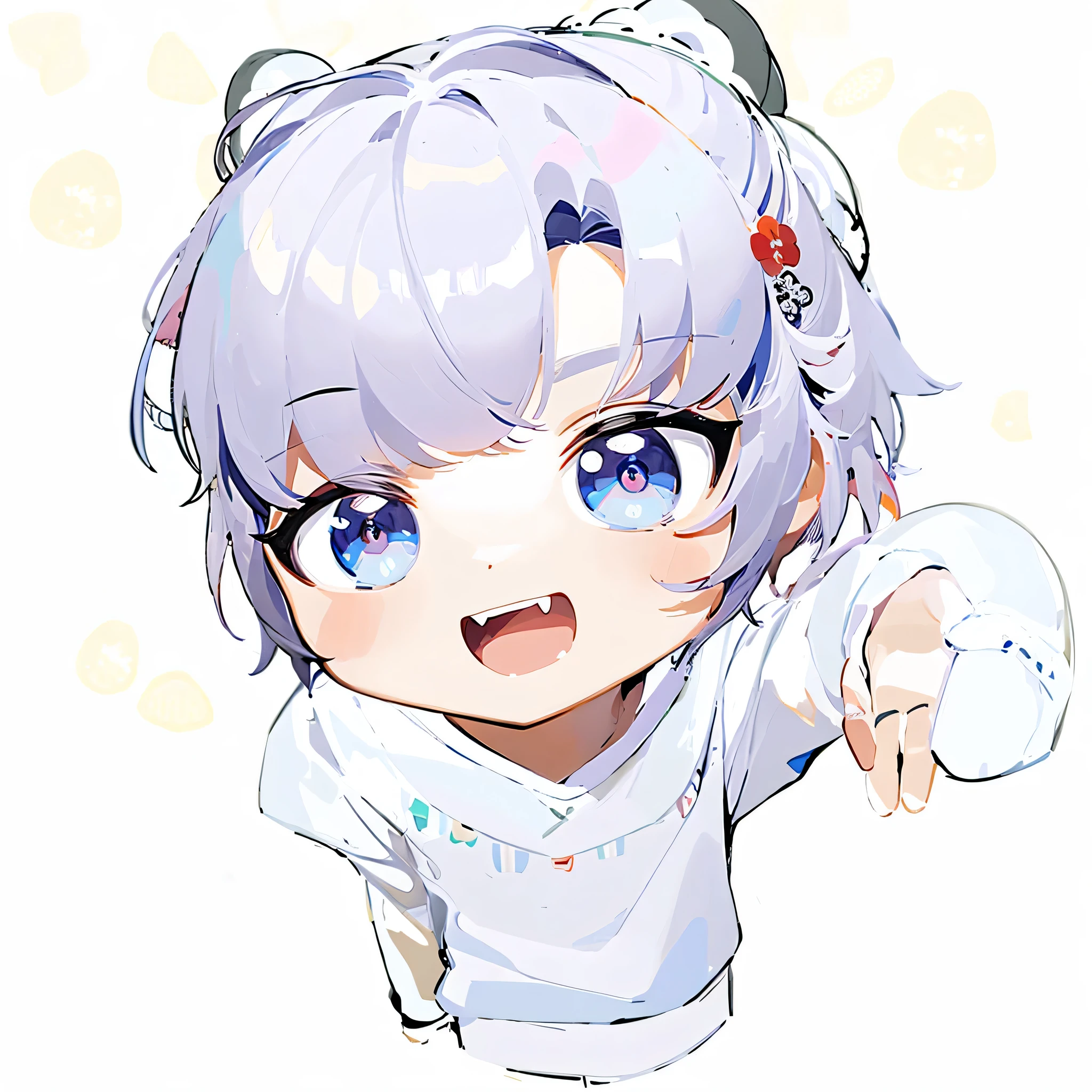 보라색 머리를 가진 Anime boy이 두 팔을 벌리고 현수막을 들고 있음, Anime moe art style, Anime boy, anime chibi, cute characters, Kawai Chibi, in an anime style, Advanced Digital Children's Art, Kaoru Nagisa, official fanart, anime character, Anime-style characters, as an anime character, 꼬마 Anime boy, Watercolor Nendoroid, in an anime style