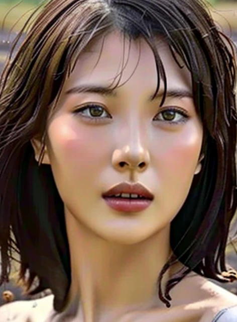 extremely detailed CG 32K Unity wallpaper, (raw photography, realistic:1.2), (professional photo, photorealistic:1.3), professional lighting, depth of filed, sharp focus, ultra high res, (perfect anatomy, from front:1.5), realistic skin texture, intricately detailed face, 1 girl, solo, (cowboy shot:1.1), looking at viewer, black and long hair, highly detailed skin, wet skin, oil, sweat, dark eyes, fairly detailed eyes, realistic nose and lips, (beautiful face, embarrassed:1.3), ((nude:1.5)), ((body with perfect proportion:1.4)), slender, medium breast, ((tapped in muddy swamp, partially buried in mud:1.5)), (((gradually sinking into muddy swamp:1.2))), (((muddy swamp, middle of forest:1.4))), daytime,