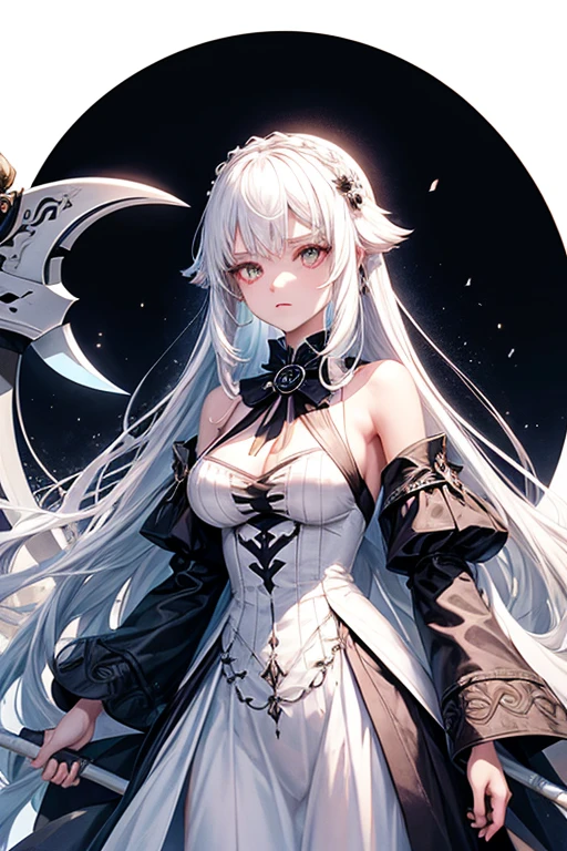 ((Masterpiece, Highest quality)), Detailed face, CharacterDesignSheet, full bodyesbian, Full of details, Multiple poses and expressions, Highly detailed, Depth, Many parts,holding a scythe,shinigami,estilo fantasia,Extremely beautiful,High Balance, Natural light, Lace,lacepantyhose,Sunny décor,Star decoration