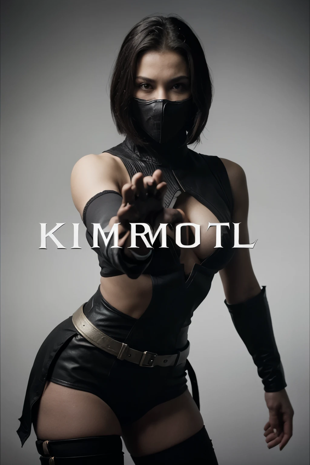 Logo de mortal kombat 1 en blanco y negro