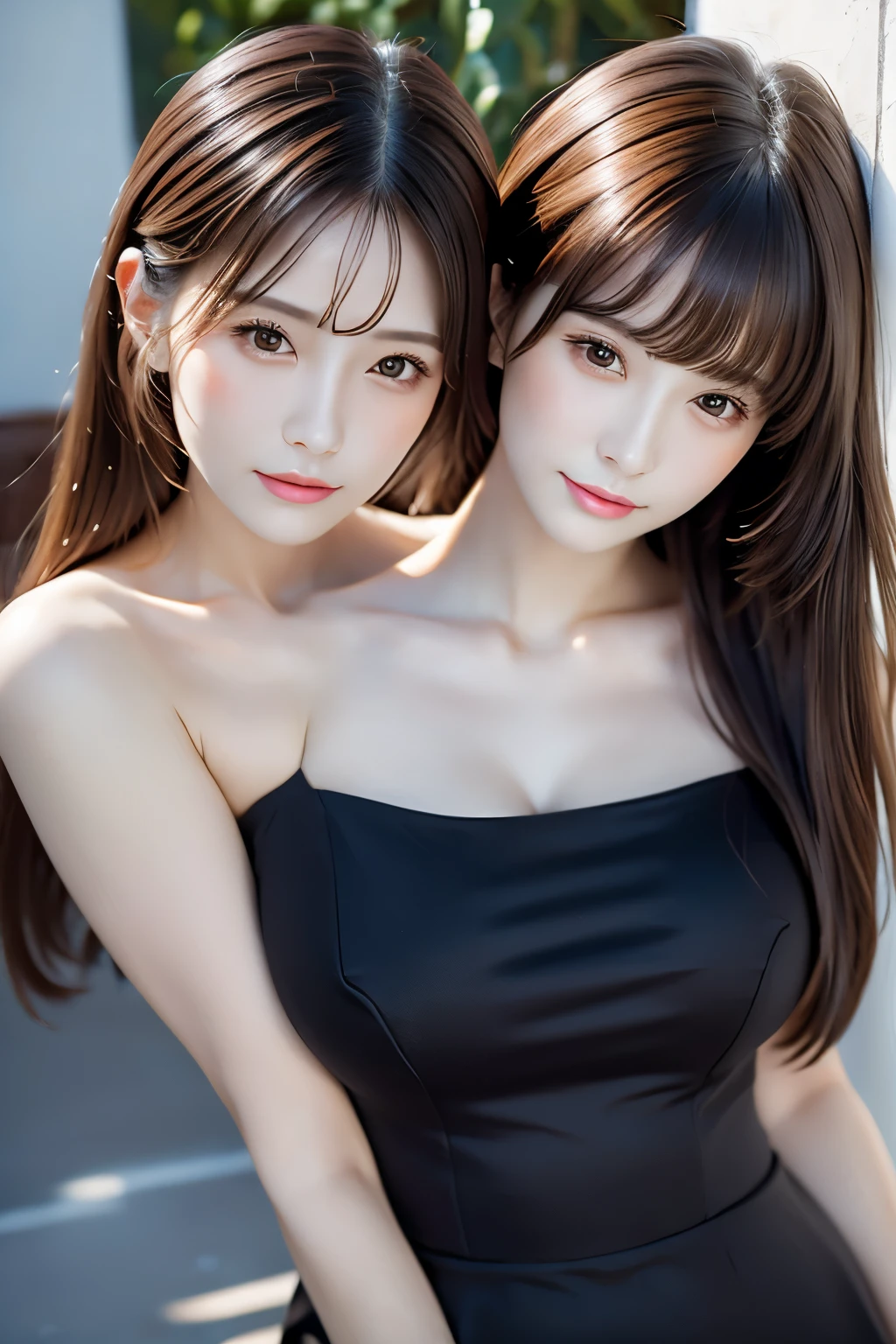 (Two heads), (masterpiece, best quality), best resolution, (2heads:1.5), 1girl, perfect anatomy, heads positioned next to each other,