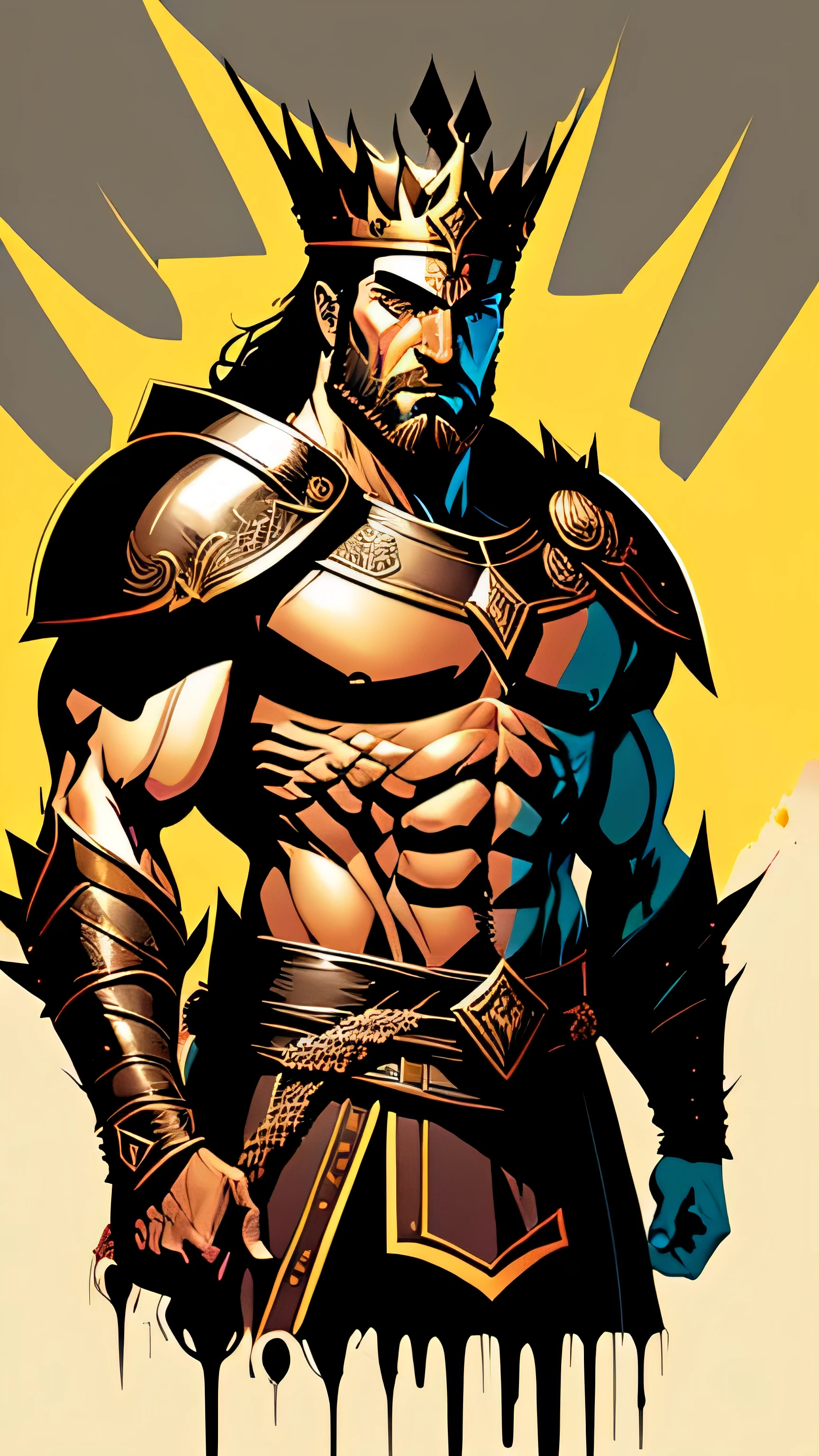 comic book style painting of spartan king leonidas. Ultra hd