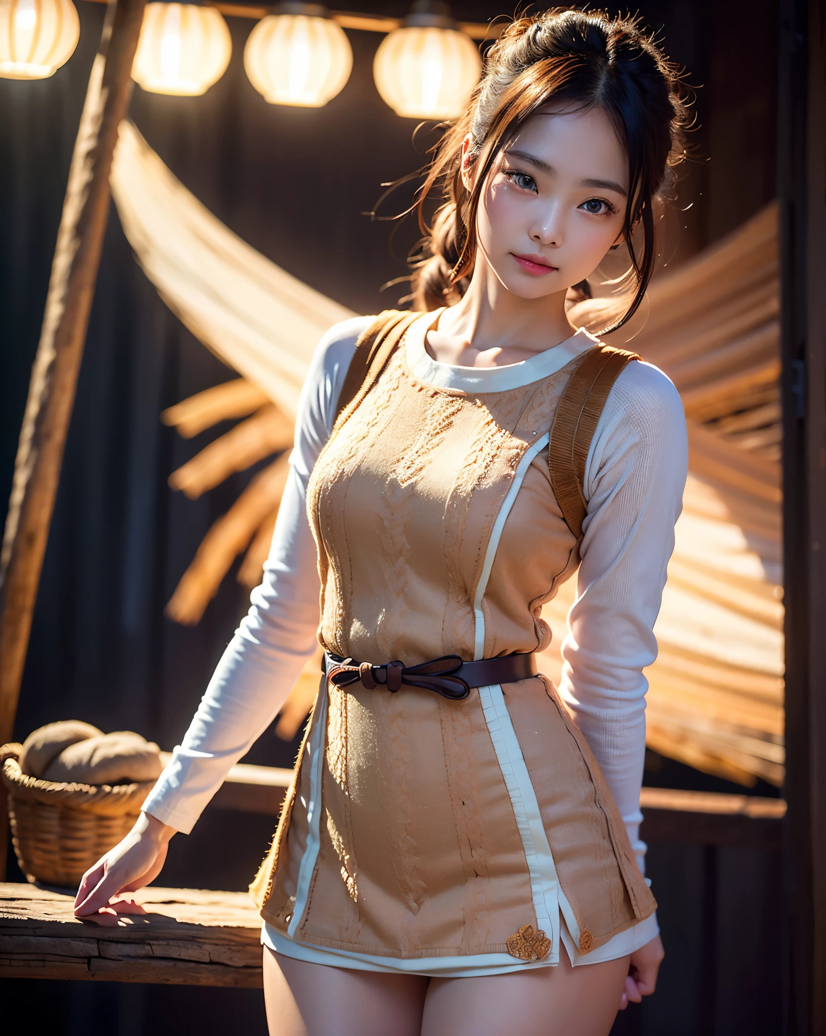 (Best Quality,4K,8K,hight resolution,masutepiece:1.2),Ultra-detailed,(Realistic,photoRealistic,photo-Realistic:1.37),Portraits,Woodcut,Subtle Colour,Soft lighting、校服、full body Esbian、Poses in motion、Skeletally correct