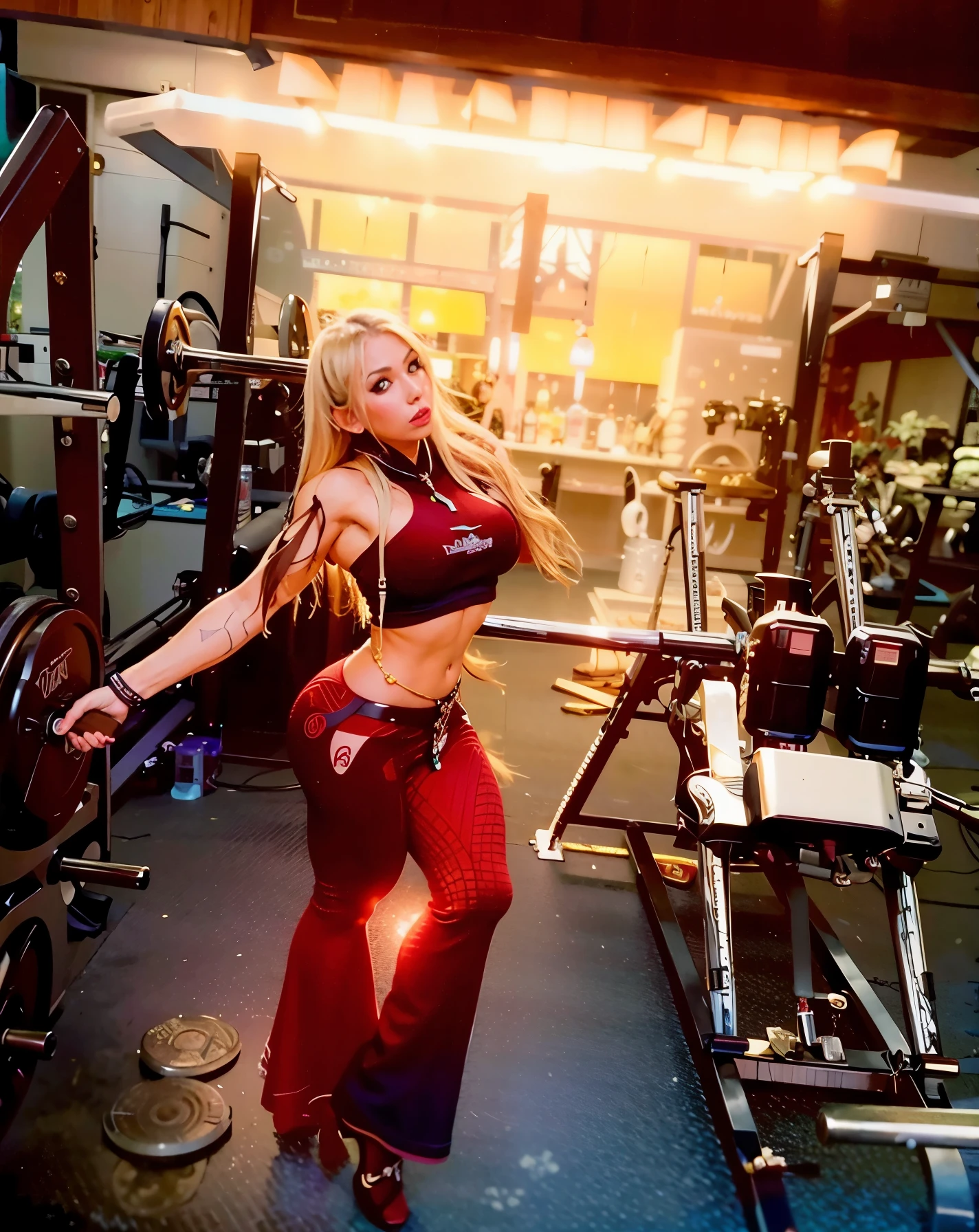 Alisa Ilinichina Amiella in a black top and maroon pants is standing em uma academia, em uma academia, foto fit,IFBB Corpo Fitness, corpo em forma, corpo inteiro!!!, fit curvy physique, modelo fitness, menina em forma, roupa apertada, ajuste apertado, traje apertado, malhar, thicc