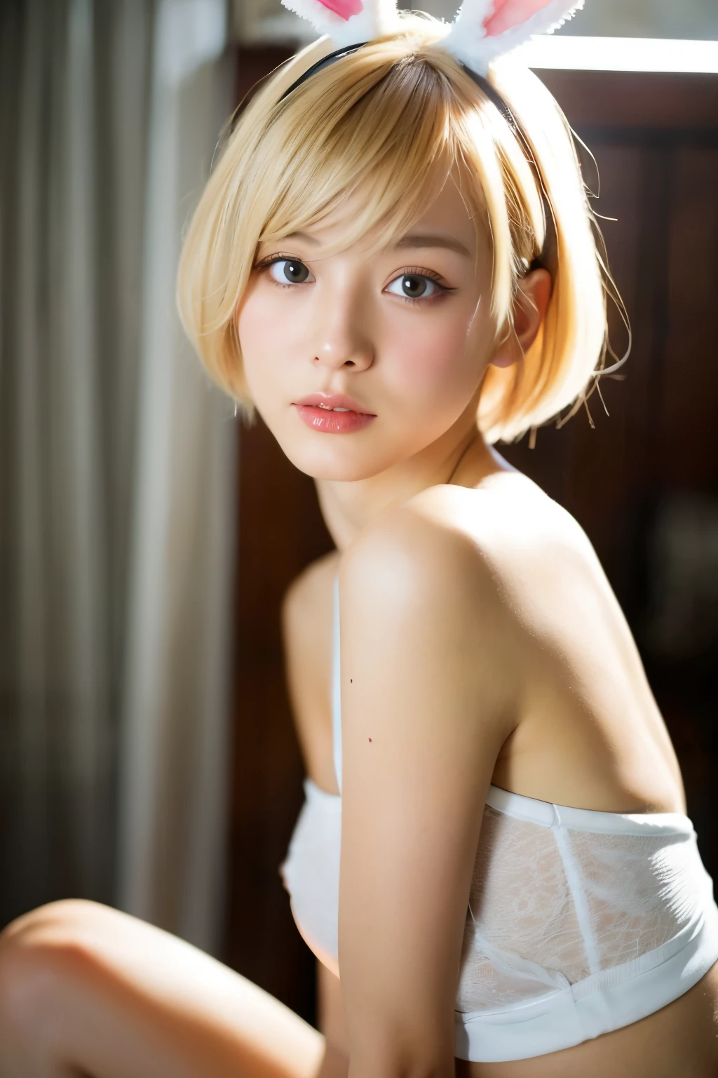 爆乳 bunnygirl a blond short-cut