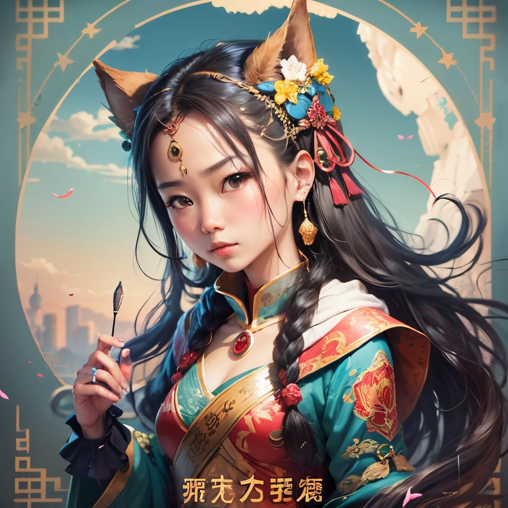 The girl named Chang&#39;e has a Chinese hairstyle on her head --auto --s2