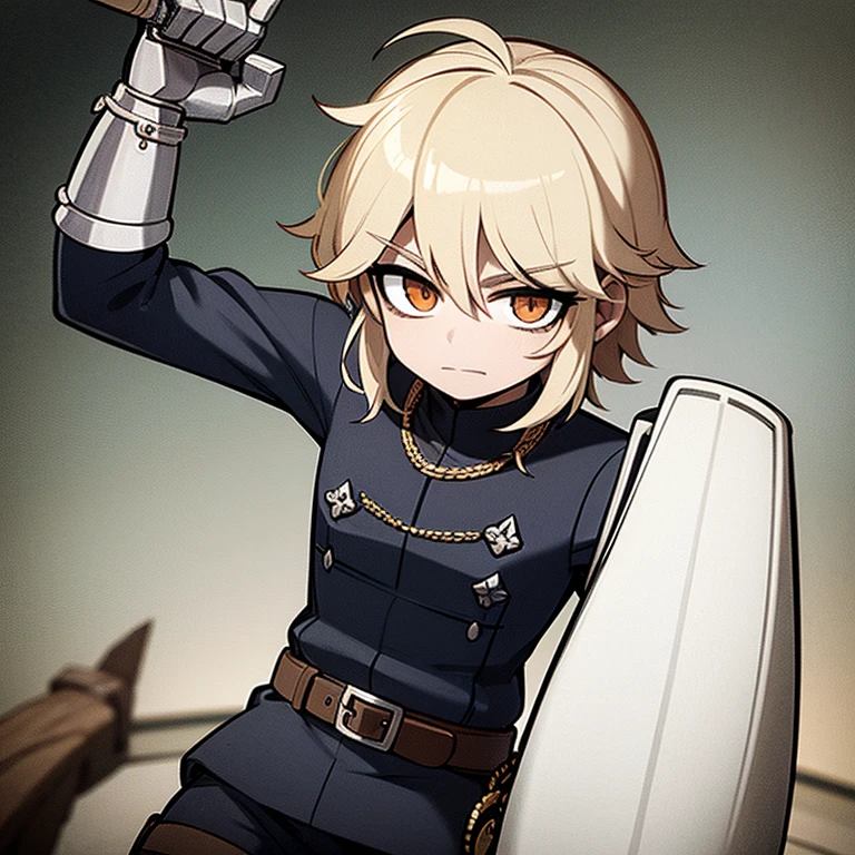 Imagen anime de un chico que viste una armadura medieval de caballero