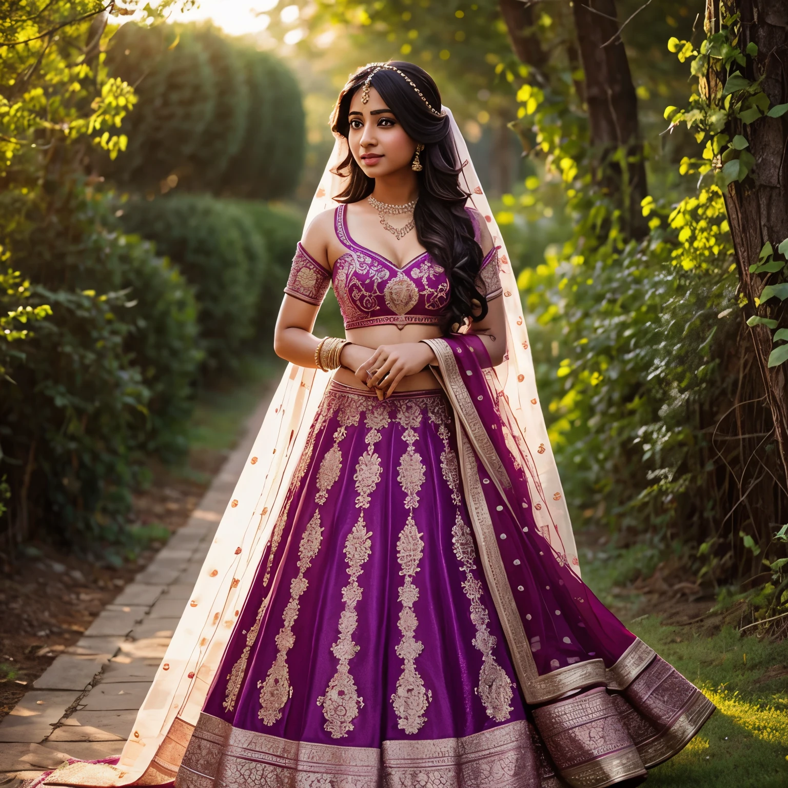 Make a beautiful picture of shreya ghosal as Disney princesses
