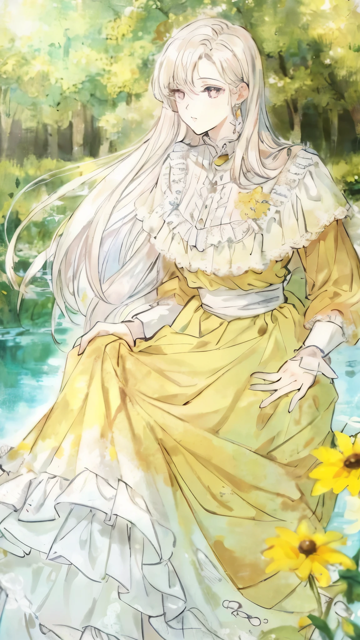 masterpiece, best quality, an extremely delicate and beautiful girl,an extremely delicate and beautiful, world masterpiece theater, ultra-detailed, highly detailed, best quality, blonde hair, highres, extremely detailed,1girl, best quality, illustration, looking at viewer, impasto, canvas, oil painting, realistic, realist ,real, pink eyes, long hair , straight hair. Vintage outfit
