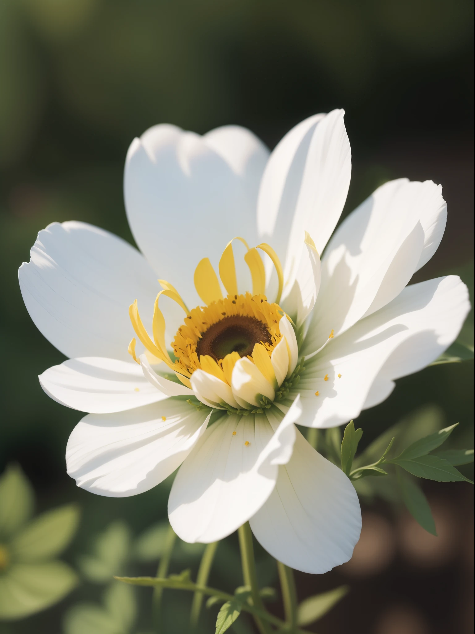 Cosmos flower, (Photorealsitic: 1.4), top-quality, masterpiece, ultra-detailliert, natural soft light, A clear day, Pale colors