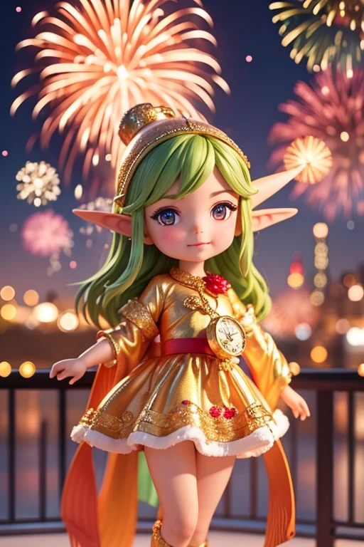 New Year’s Day, fireworks, reloj, new year elf.