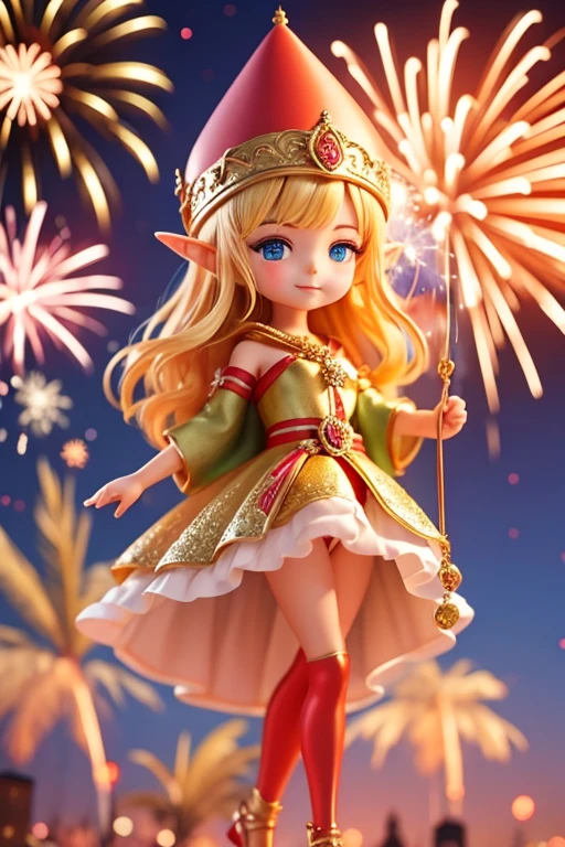 New Year’s Day, fireworks, reloj, new year elf.