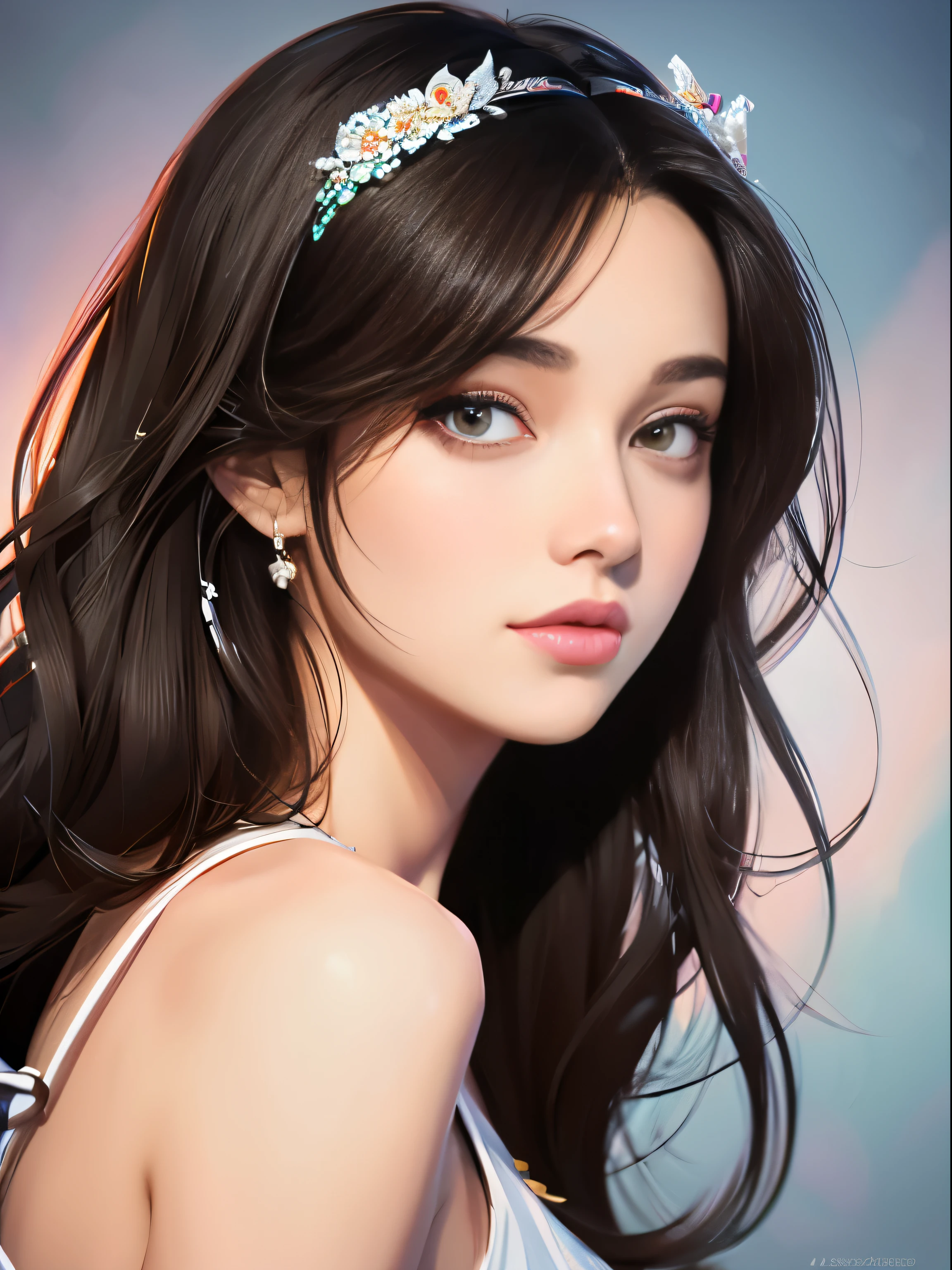 a close up of a woman with long hair and a dress, artgerm and atey ghailan, beautiful digital works of art, Adorable Digital Painting, cute detailed digital art, beautiful character painting, beautiful digital illustrations, Style ArtGerm, artgerm and lois van baarle, in the style of ross tran, inspired by Ross Tran, Stylized anime