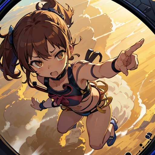 Rare cheesecake jumps、Severely torn clothes are scattered around、((Unstable buoyancy sandstorm))、Amazing dynamism、Amazing Angle、Recorded video、Selfie screen from hand