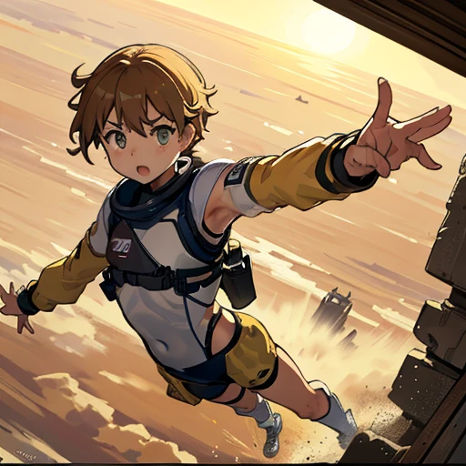 edmont honda jumps、Severely torn clothes are scattered around、((Unstable buoyancy sandstorm))、Amazing dynamism、Amazing Angle、Recorded video、Selfie screen from hand