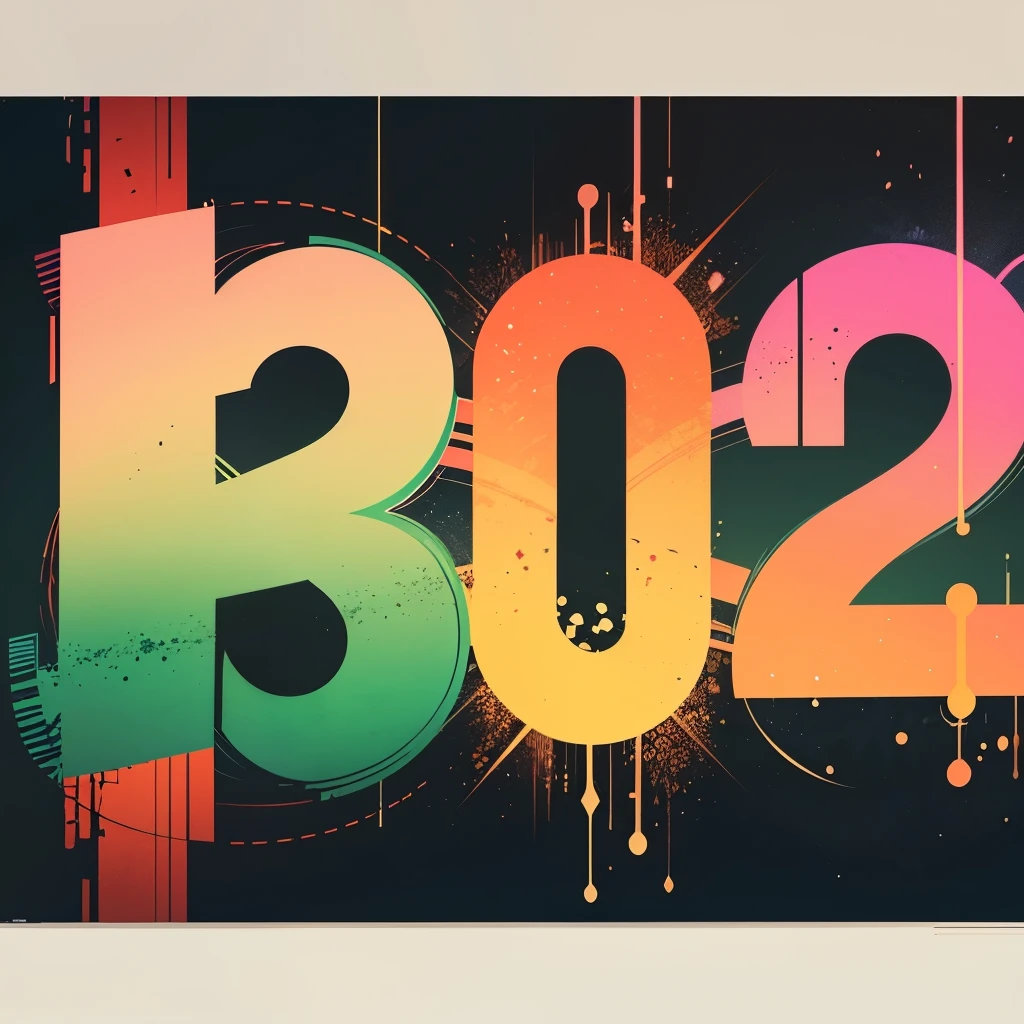 2024 typography design concept.Happy new year 2024 cover design with stylish and nice colors for banners, posters and greetings. --auto --s2