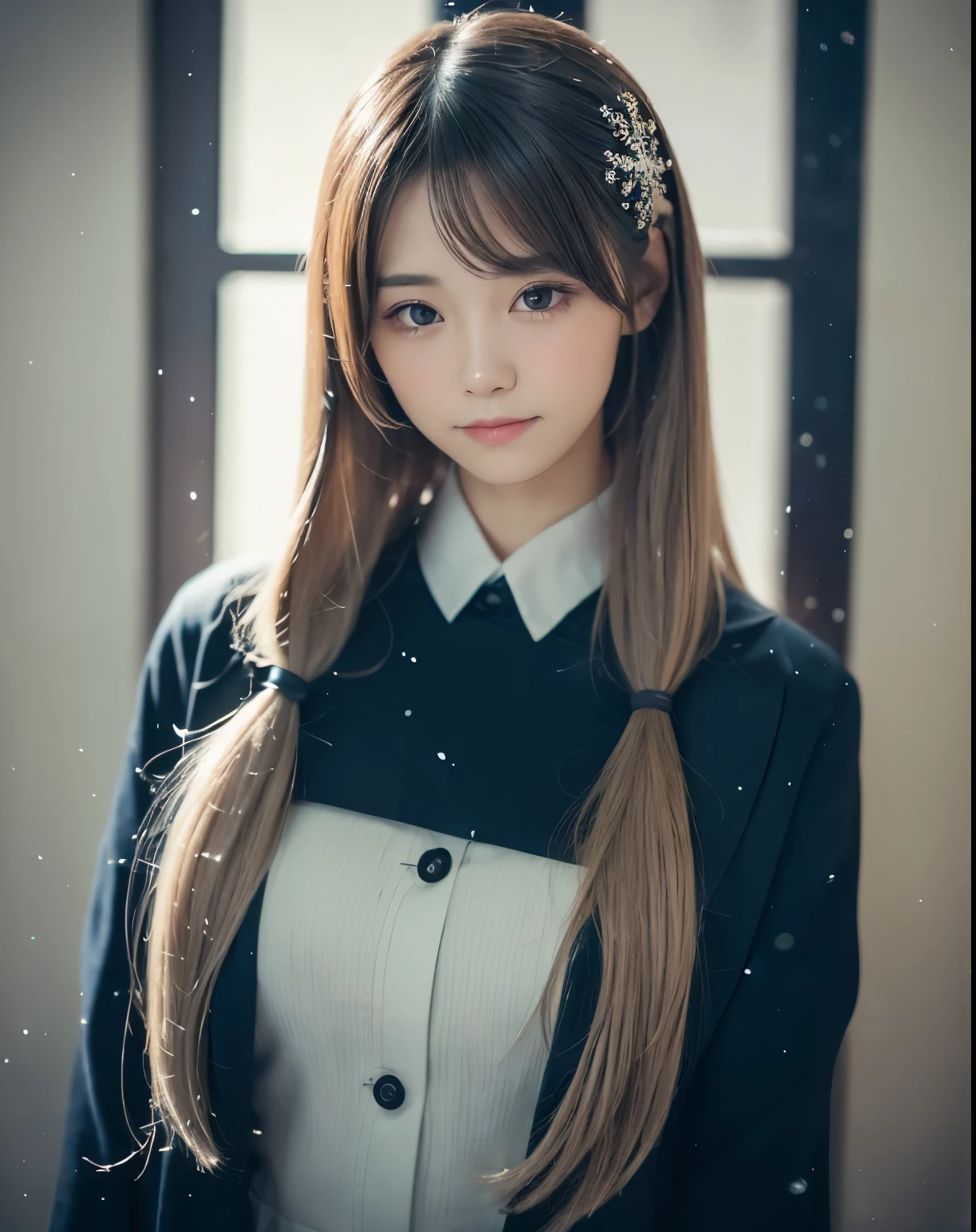 (Muted colors:1.4), (Faded photograph:1.oraloid photo, (Film grain:1.3), depth of fields, (Bokeh:1.1), (Light and shadow:1.1),(yuki:1.5), Starry Night, winter sky, Snowflake, (Bokeh:0.9), Blurry