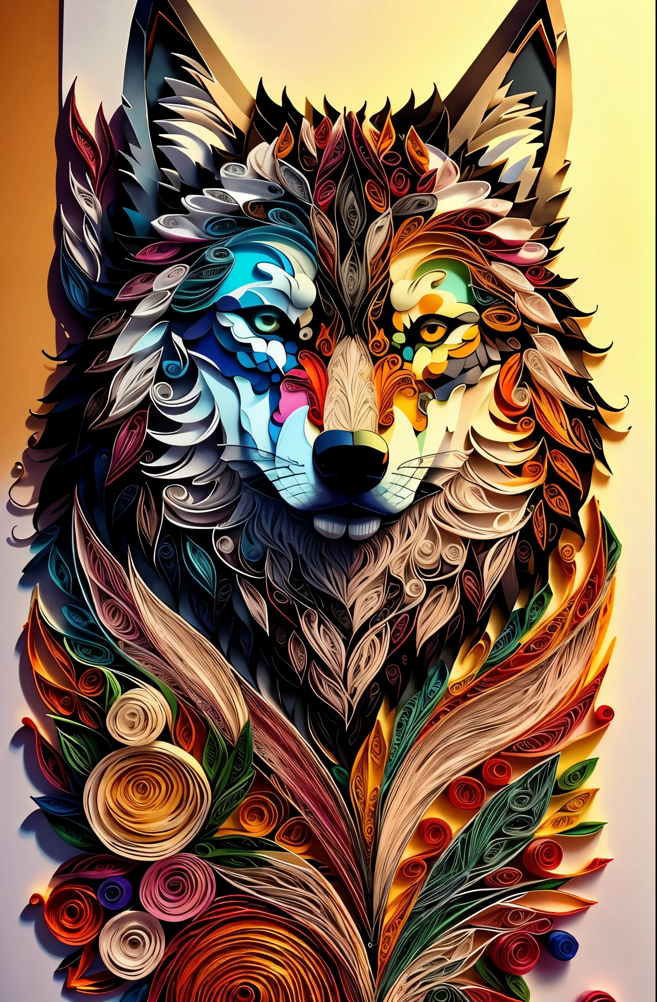 lobo OLHOS AZUL,quilling multidimensional, arte, Chibi,
Yang08k, Beautiful, colorido,
Obras, Qualidade Superior, best quality, Arte Oficiale, Beautiful and aesthetic,
