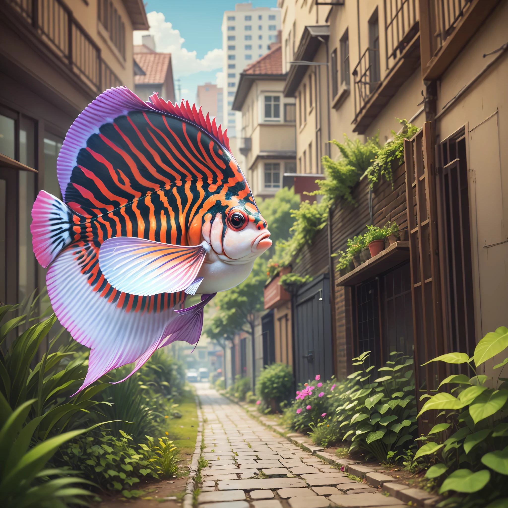discus fish in purple colour --auto --s2