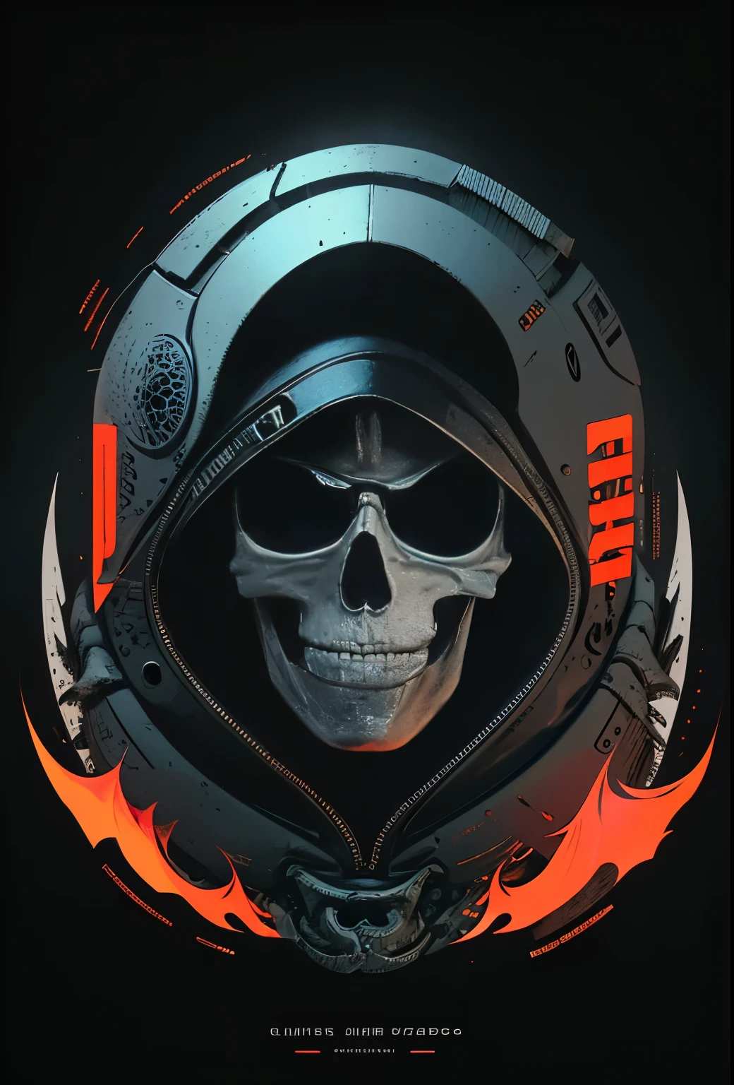 a close up of a skull with a hood and a cape, flaming grim reaper, beautiful male god of death, ghost rider, fiery skull contemplating life, glowing red skull, grim reaper, the grim reaper, 8 k highly detailed ❤🔥 🔥 💀 🤖 🚀, flaming skull, the king of death, evil death, dark but detailed digital art design,t shirt design,beefy style,design only,white background,no model,professional,high contrast,high-res,ultra-detailed,vivid colors,metallic accents,sharp focus,edgy,dynamic composition,gritty texture,rough brush strokes,mechanical elements,chrome effect,classic typography,retro style,distressed look,aggressive lines and curves,3D rendering,striking visual impact,dark shadows,strong branding presence,monochromatic palette,industrial aesthetic, helmet samurai /imagine prompt: skull fire with gun llustration for a logo with a black background, in bold outline style, jagged edges, trashcore, light shading --v 5.2