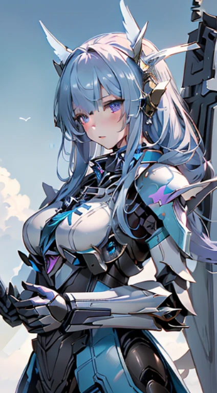Bot Txt2Img default 17:28:33
((8K))、((32K))、((top-quality))、((​masterpiece))、((超A high resolution))、detailed skin textures、Detailed Cloth Texture、Detailed metal texture、Raw photo、proffesional、Ultra-fine painting、((独奏))、((mechsエンジェルに扮した女性))、beutiful breast、concept-art、anime fantasy artwork、detailed fantasy art、Anime character with pale blue-violet hair and big white wings、(((Twin-tailed)))、(mechs:1.6)Sleek and menacing design、((heavy weaponry, long range support armament))、Pure white and blue-violet armor、8k high quality detailed art、symmetrical wings、NSFW