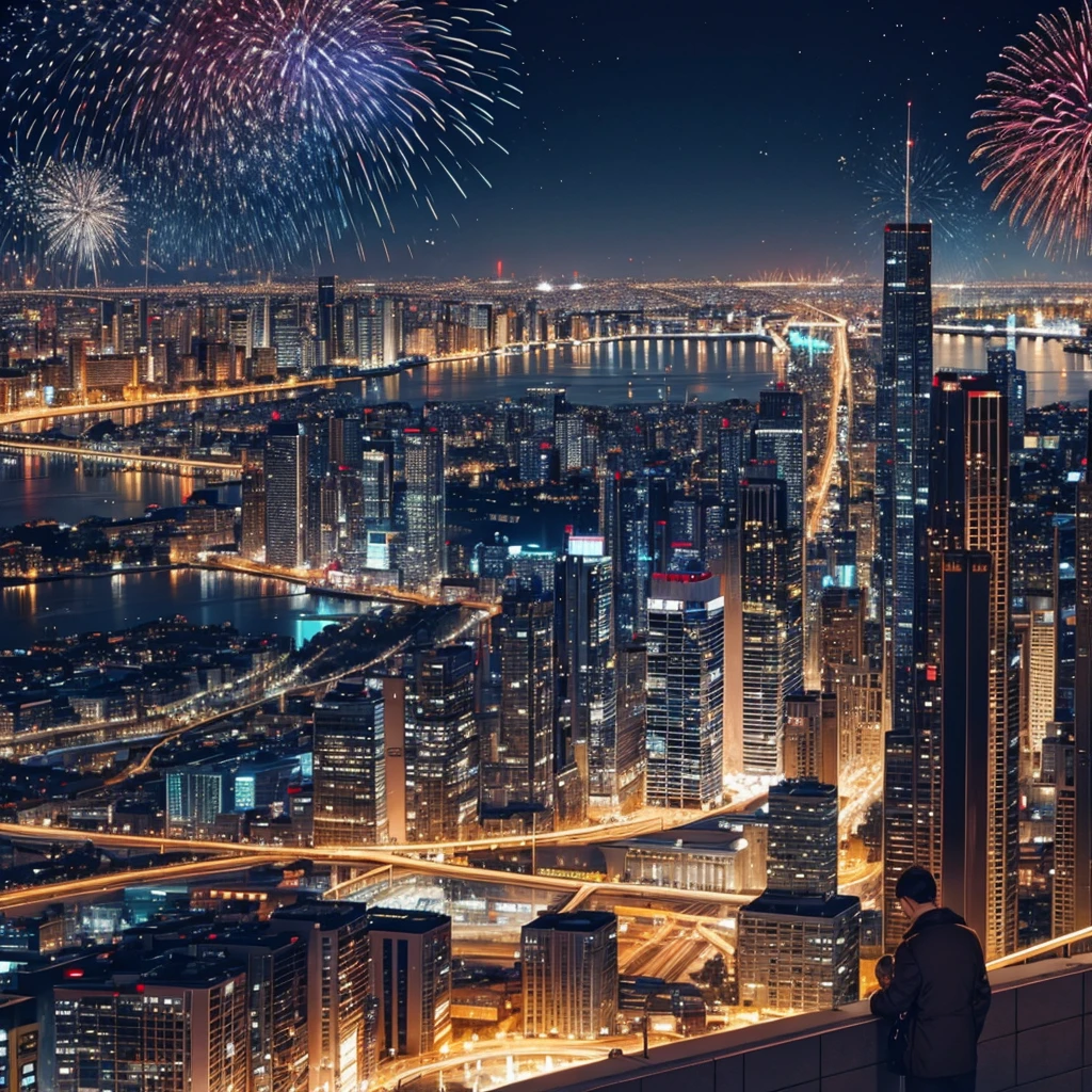 New years scenery in a city
