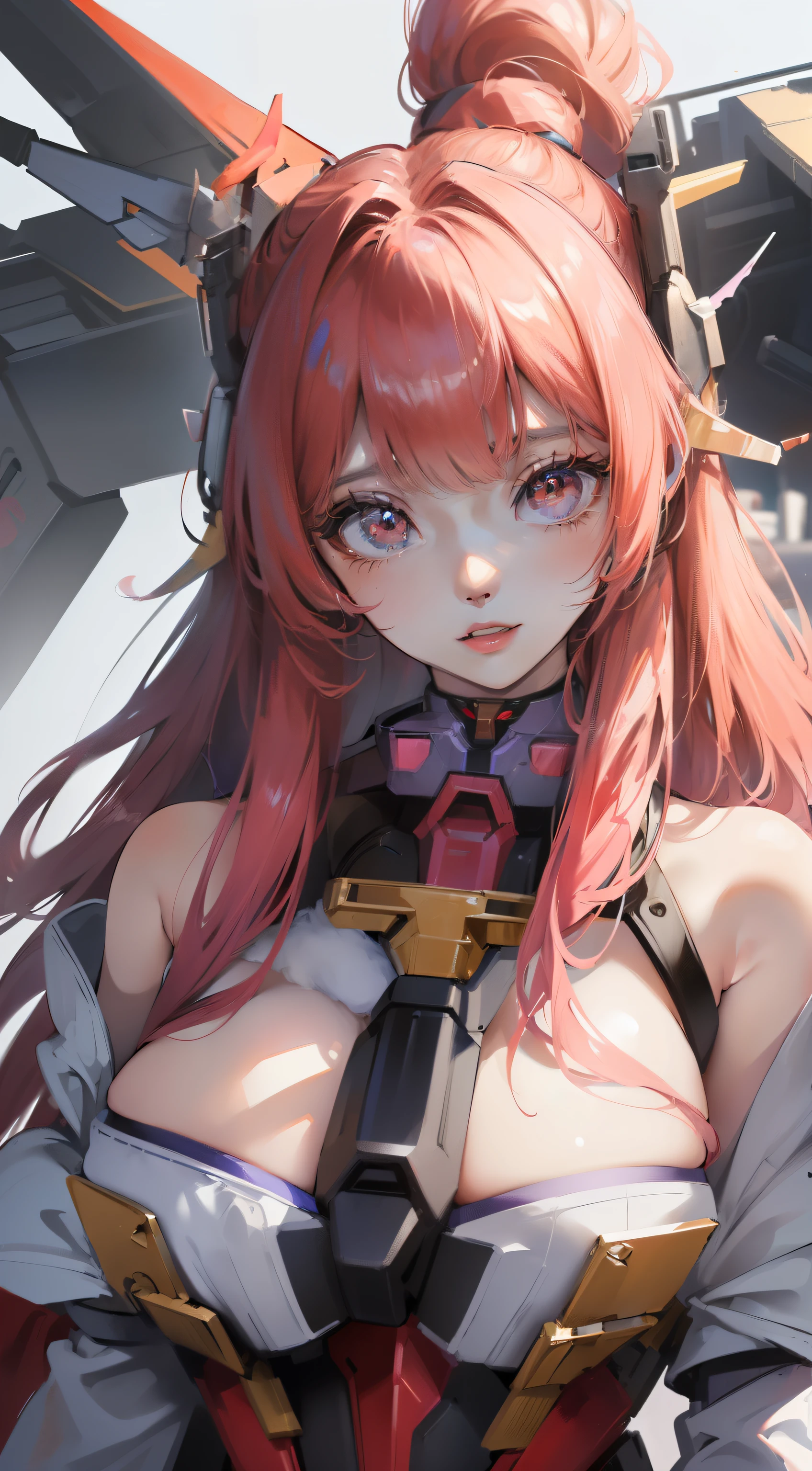 Bot Txt2Img default 17:28:33
((8K))、((32K))、((top-quality))、((​masterpiece))、((超A high resolution))、detailed skin textures、Detailed Cloth Texture、Detailed metal texture、Raw photo、proffesional、Ultra-fine painting、((独奏))、((mechsエンジェルに扮した女性))、beutiful breast、concept-art、anime fantasy artwork、detailed fantasy art、Anime character with pale red-purple hair and large white wings、(((Twin-tailed)))、(mechs:1.6)Sleek and menacing design、((super heavy weapon, long range support armament))、pure white and reddish purple armor、8k high quality detailed art、symmetrical wings、NSFW