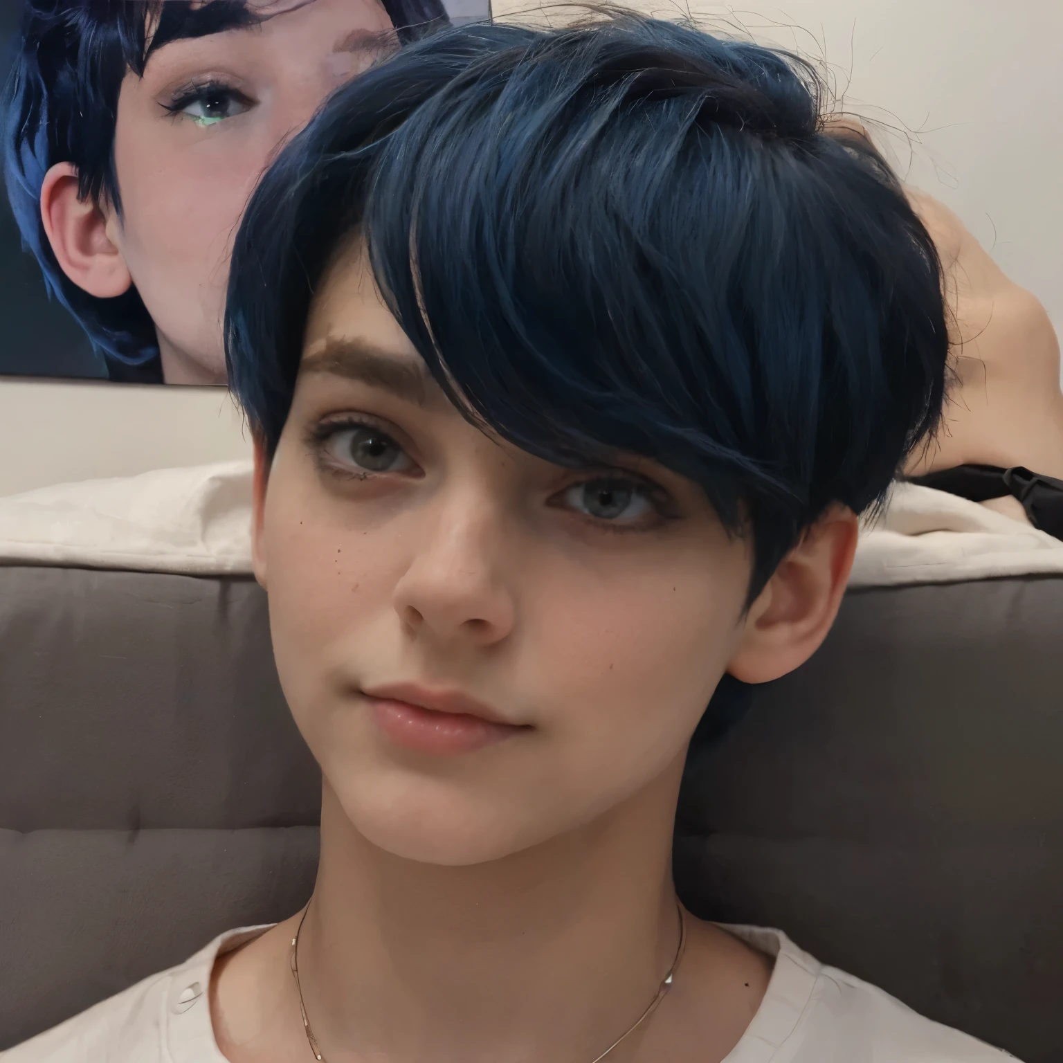 Young boy, boy who has femnine face, femboy, dark blue hair, short hair, dark blue hair, femboy, young boy, hot, sexy, close up of face, young, femnine face, male, pale skin, full body view, full body view, full body view, full body view, wearing contour on face, wearing eyeshadow, femnine face, femnine face, buetifull face, femboy, male, male, male, femboy, twink, femboy, male, young, full body view, full body view, 1boy, in bedroom, looking straight at camera, close up of face, close up of face, close up of face, close up of face, close up of face, close up of face,