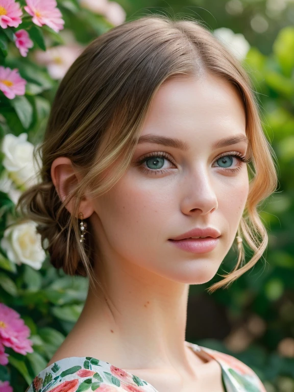 best quality,4k,8k,highres,masterpiece:1.2,ultra-detailed,realistic:1.37,Tarra Weiss,Tarra Weiss portrait,beautiful detailed eyes,beautiful detailed lips,extremely detailed eyes and face,long eyelashes,stunning girl in a garden,oil painting,realistic style,vivid colors,soft lighting,medium brush strokes,lush greenery,flowing floral dress,elegant pose,colorful flowers in the background,gentle sunlight,subtle shadows,meticulous attention to detail,masterful composition,harmonious atmosphere,impeccable skin texture,sharp focus,professional artwork